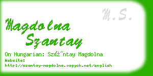 magdolna szantay business card